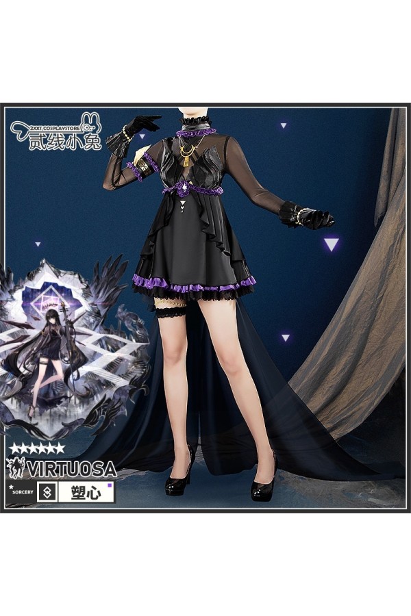 2XXT Cosplay Arknights Virtuosa Diversity Oneness Black Dress Cosplay Costume
